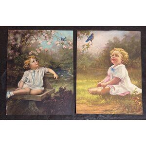 Vintage 1930s Adorable Childrens Prints By Adelaide Hiebel 7x9"